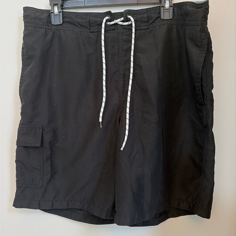 Goodfellow & Co Black Swim Trunks with White Drawstring